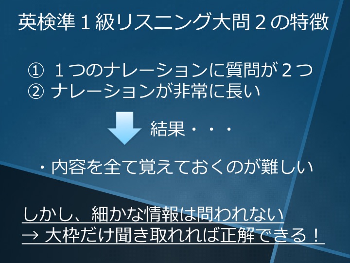 英検準１級　準一級　リスニング　対策　コツ