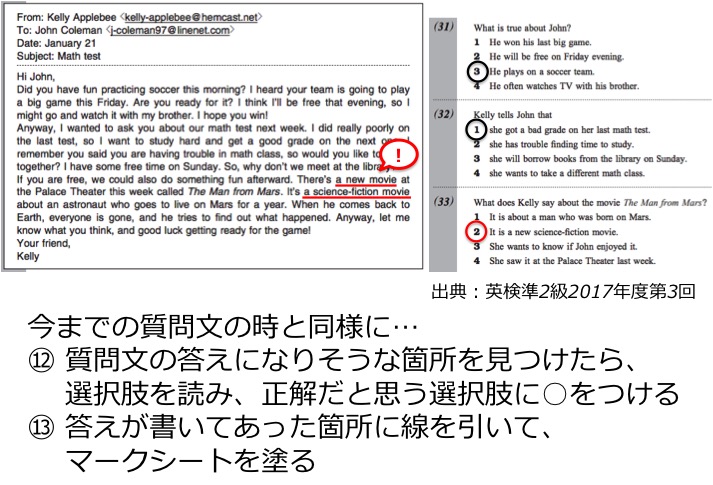 英検準２級　準二級　リーディング　長文　対策　コツ