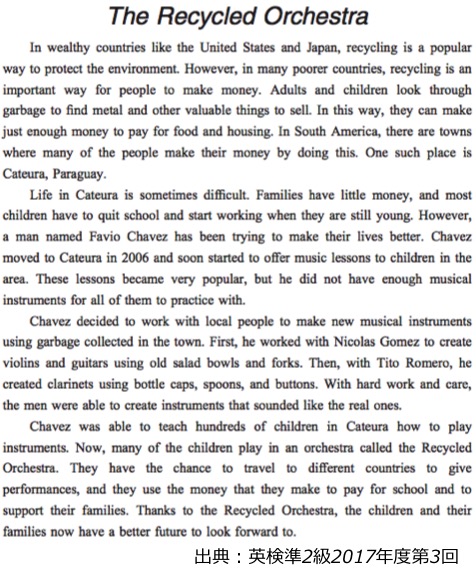 英検準２級　準二級　リーディング　長文　対策　コツ