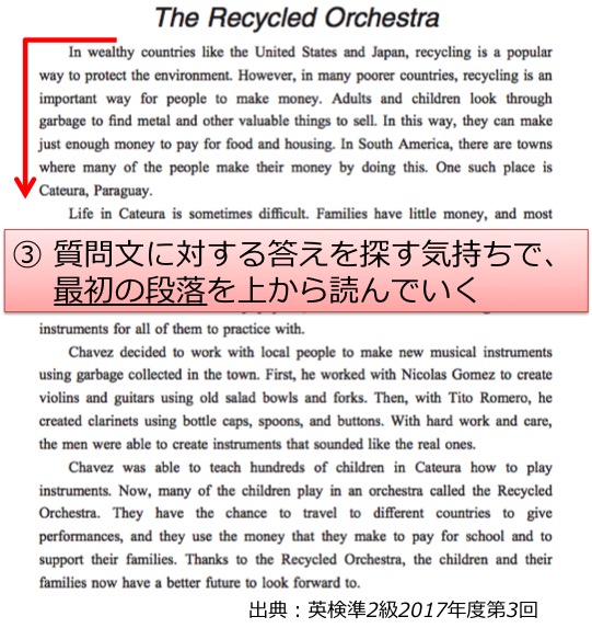 英検準２級　準二級　リーディング　長文　対策　コツ