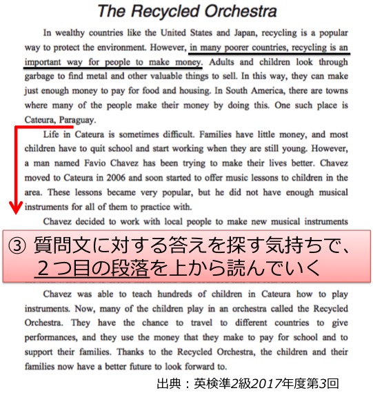 英検準２級　準二級　リーディング　長文　対策　コツ