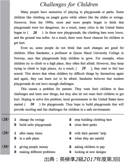英検準２級　準二級　リーディング　長文　対策　コツ