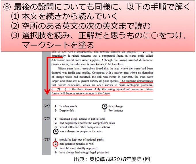 英検準1級 準一級 リーディング 長文 対策 コツ