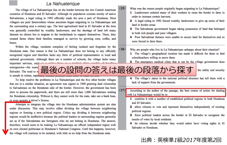 英検準1級 準一級 リーディング 長文 対策 コツ