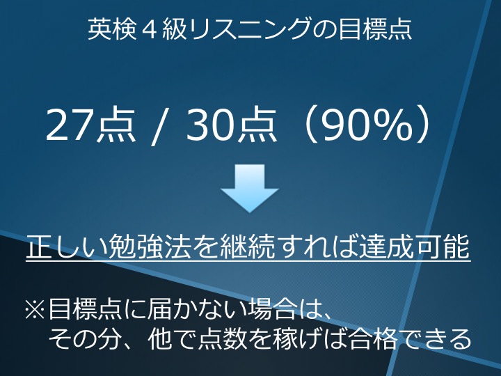 英検４級　四級　リスニング　勉強法　学習法　対策