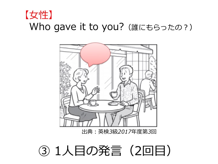 英検3級リスニング対策　大問1　問題例　解き方　コツ