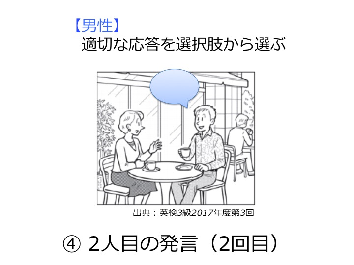 英検3級リスニング対策　大問1　問題例　解き方　コツ