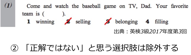 英検3級リーディング・長文対策　大問1　解き方・コツ