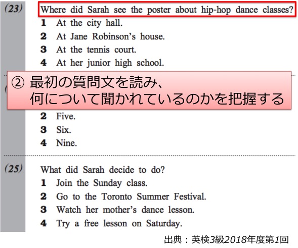英検3級リーディング対策　大問3B　Eメールの長文問題　解き方・コツ