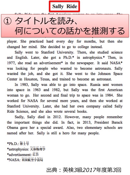 英検3級リーディング対策　大問3C　説明文の長文問題　解き方・コツ